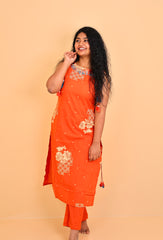 ORANGE WITH DOT PRINT CHARM CO ORD SET (SU 699)