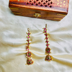 Traditional Indian Gold-Plated Long Jhumka Earrings (SJ 182)