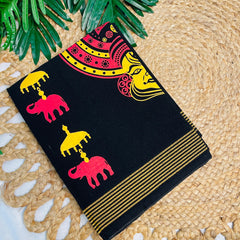 KATHAKALI WITH ELEPHANT✨ PRINT DHOTI (SU 796)