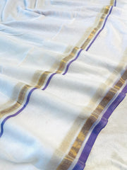 NEELAMBARI🪻MIST MUL COTTON SAREE (SU 758)