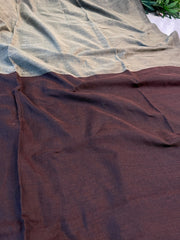 WOODLAND SHADOW🤎 KHADI COTTON SAREE WITH BLOUSE (SU 767)