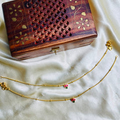 Chitra lotus gold tone anklets  (SJ 192)