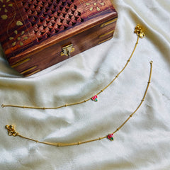 Chitra lotus gold tone anklets  (SJ 192)