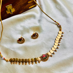 ELEGANT LOTUS ANTIQUE GOLD NECKLACE (SJ 199)