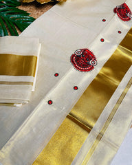 തെയ്യരേഖ 🏵️✨ THREAD EMBROIDERY TISSUE SET MUND(SU 778)