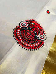 തെയ്യരേഖ 🏵️✨ THREAD EMBROIDERY TISSUE SET MUND(SU 778)